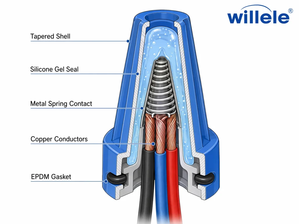 willele Waterproof Wire Nut Technical Diagram (2)